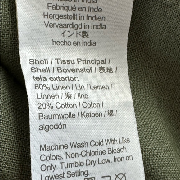 J. Crew Factory Linen Blend Long Sleeve Button Down Olive Size XXL - Picture 8 of 9